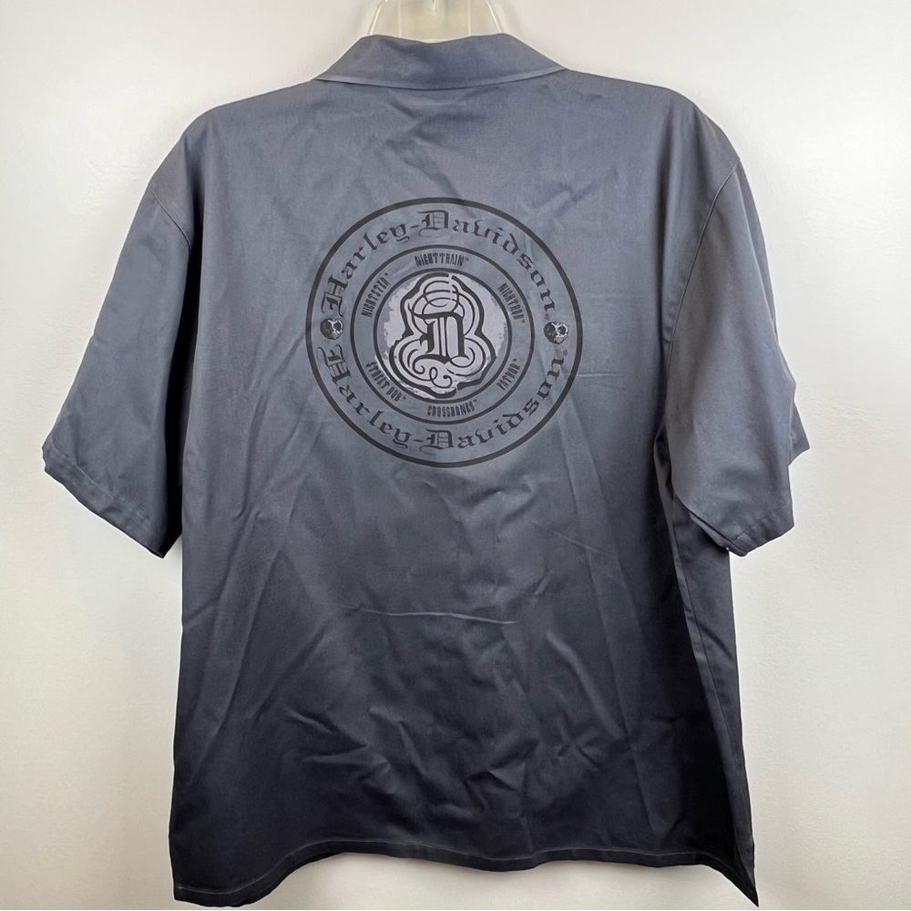 Harley Davidson XL Dark Gray Button Up Short Sleeve 2 Pocket Men’s Shirt